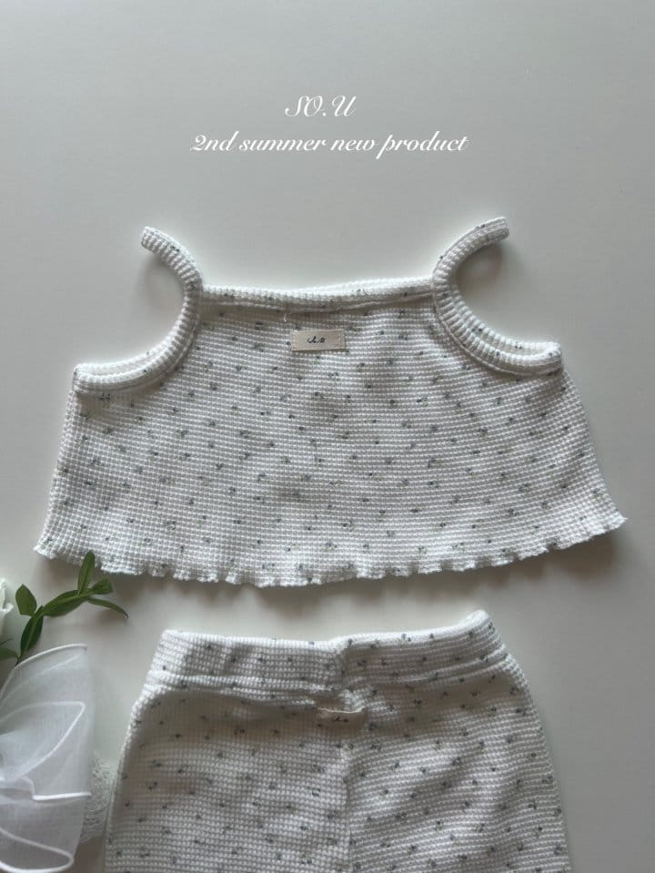 So U - Korean Baby Fashion - #babyboutique - Waffle Bustier Top Bottom Set - 7