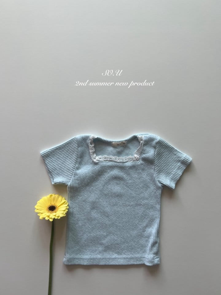 So U - Korean Baby Fashion - #babyfever - Square Lace Tee