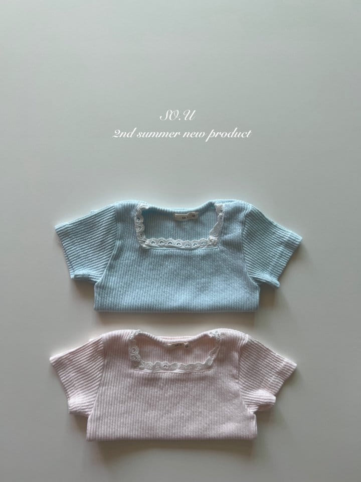 So U - Korean Baby Fashion - #babylifestyle - Square Lace Tee - 3