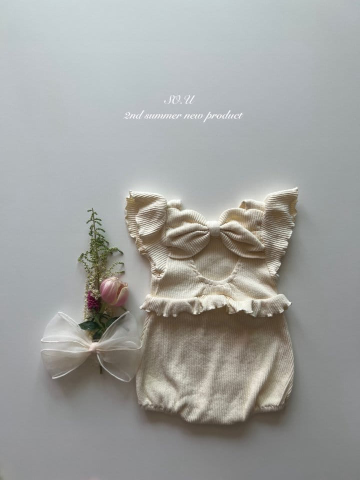 So U - Korean Baby Fashion - #babyoninstagram - Rib Back Ribbon Wing Body Suit - 10