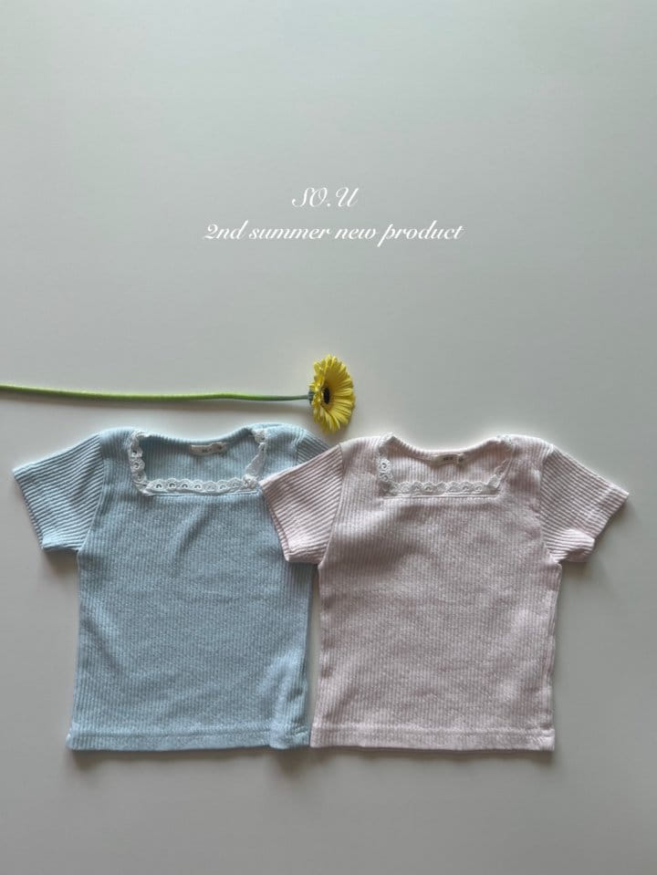 So U - Korean Baby Fashion - #babylifestyle - Square Lace Tee - 4