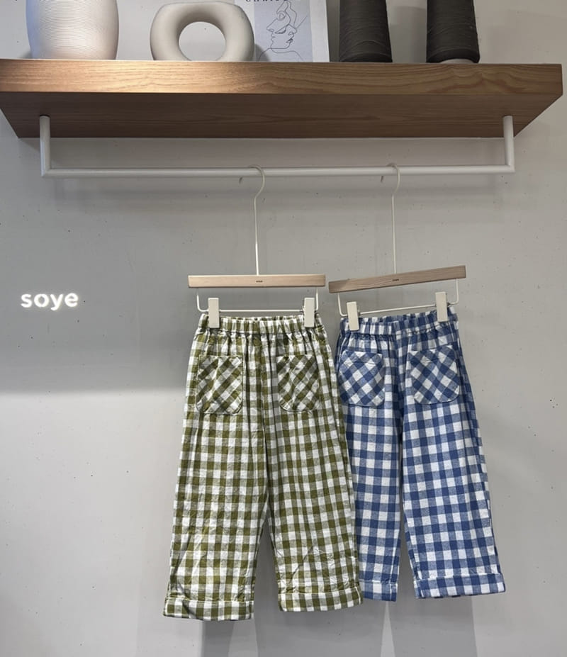 Soye - Korean Children Fashion - #kidsshorts - Farmer Check Pants - 3