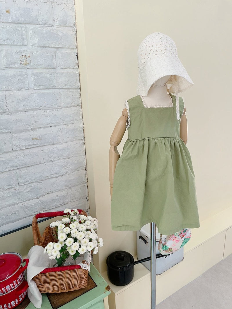 Studio M - Korean Children Fashion - #kidzfashiontrend - Olive Sleeveless One-piece - 4