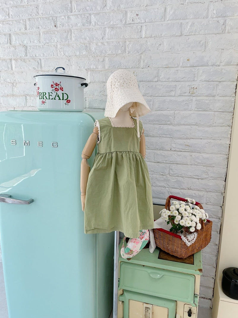 Studio M - Korean Children Fashion - #kidzfashiontrend - Olive Sleeveless One-piece - 3