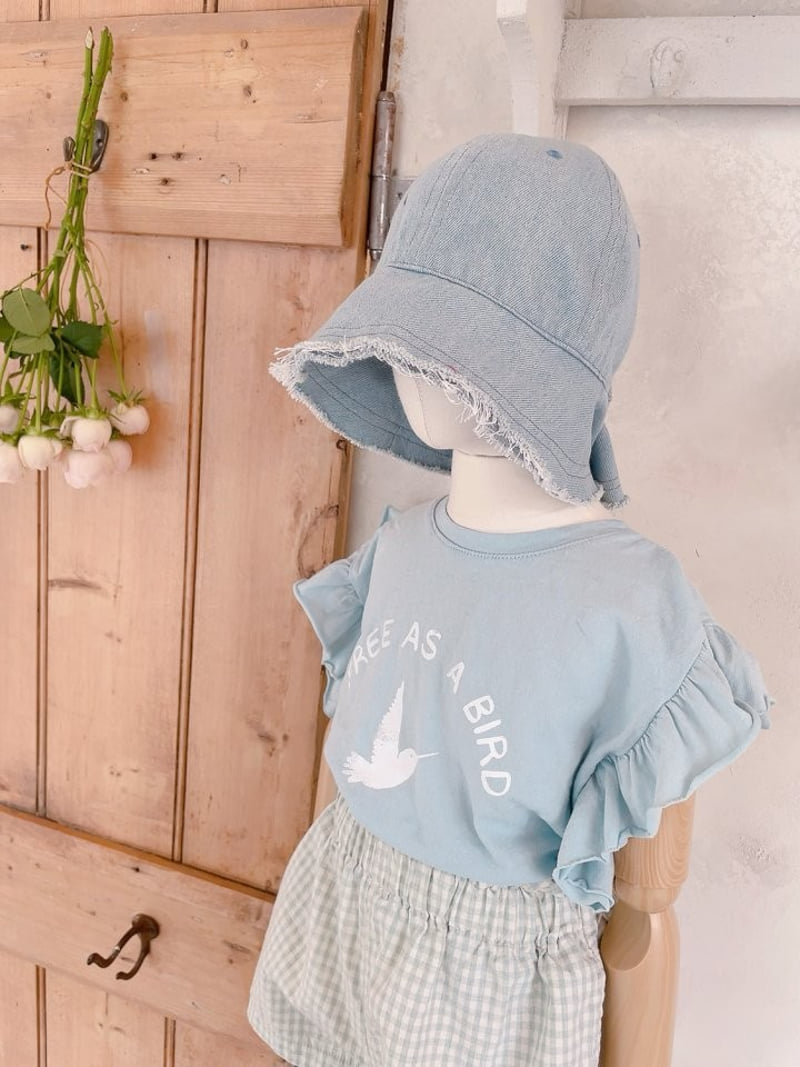 Studio M - Korean Children Fashion - #littlefashionista - Bird Print Frill Tee - 11