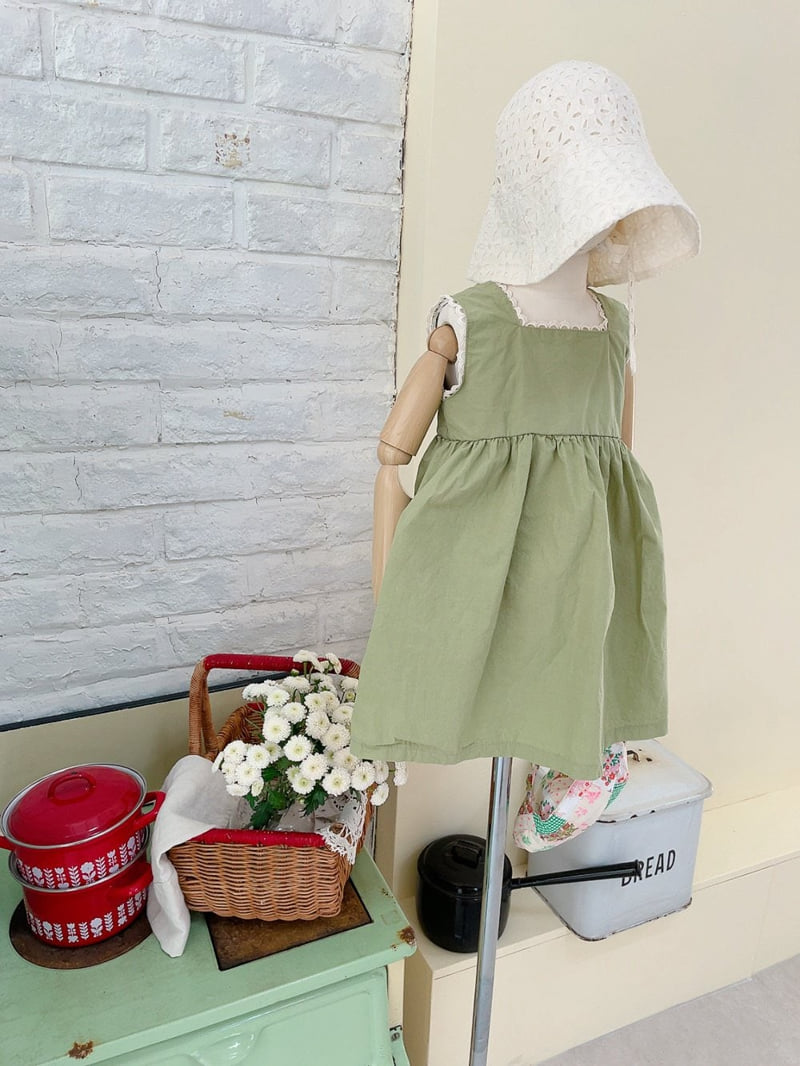 Studio M - Korean Children Fashion - #magicofchildhood - Olive Sleeveless One-piece - 6