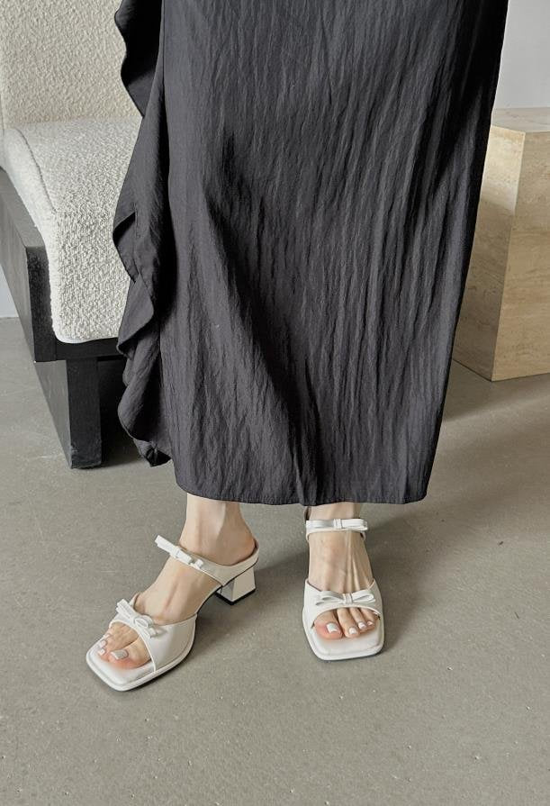 Vade - Korean Women Fashion - #momslook - Square Ribbon Sandal - 3