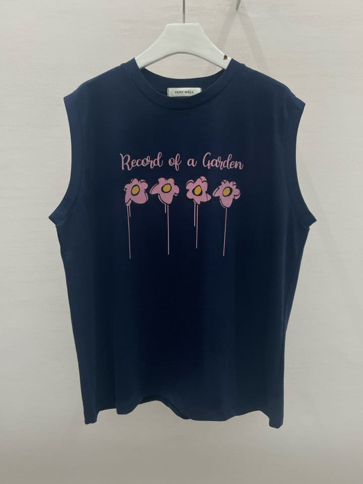 Very - Korean Women Fashion - #womensfashion - Flower Sleeveless Tee