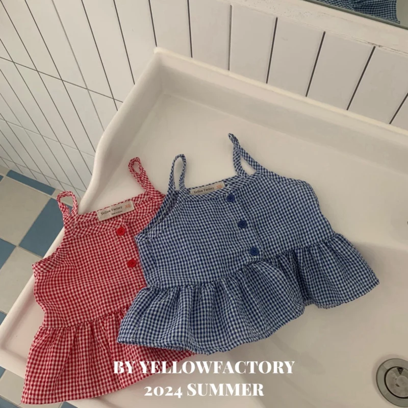 Yellow Factory - Korean Children Fashion - #Kfashion4kids - Bicycle Check Top Bottom Set - 11