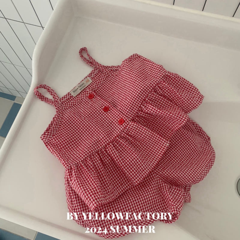 Yellow Factory - Korean Children Fashion - #littlefashionista - Bicycle Check Top Bottom Set - 12