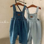 Pumpkin Denim Suspender Pants