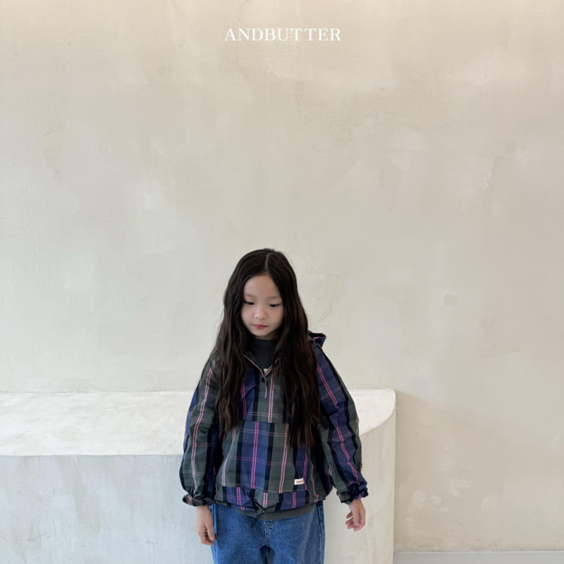 Andbutter - Korean Children Fashion - #Kfashion4kids - Check Hood Anorak - 2