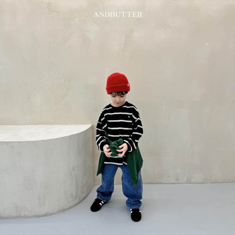 Andbutter - Korean Children Fashion - #discoveringself - Multi Stripe Tee - 4