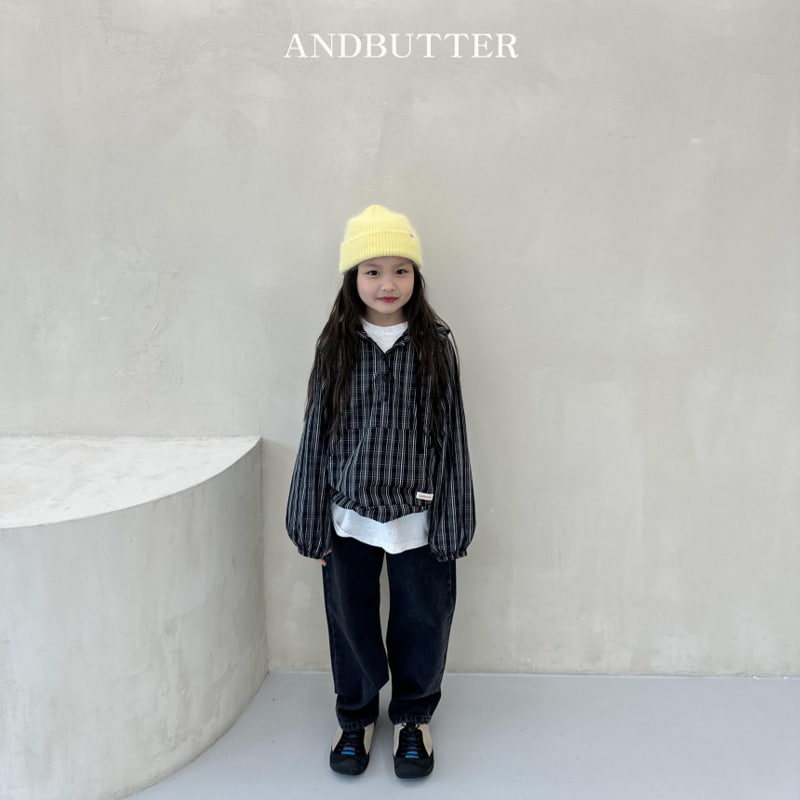 Andbutter - Korean Children Fashion - #kidzfashiontrend - Stone Black Denim Pants - 5