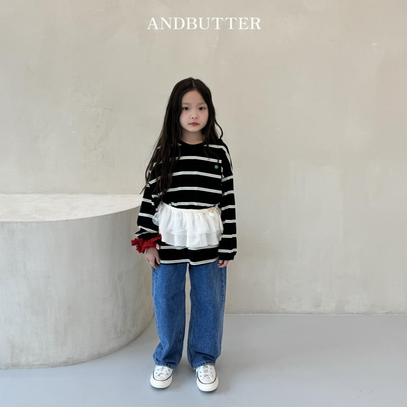 Andbutter - Korean Children Fashion - #littlefashionista - Multi Stripe Tee - 9