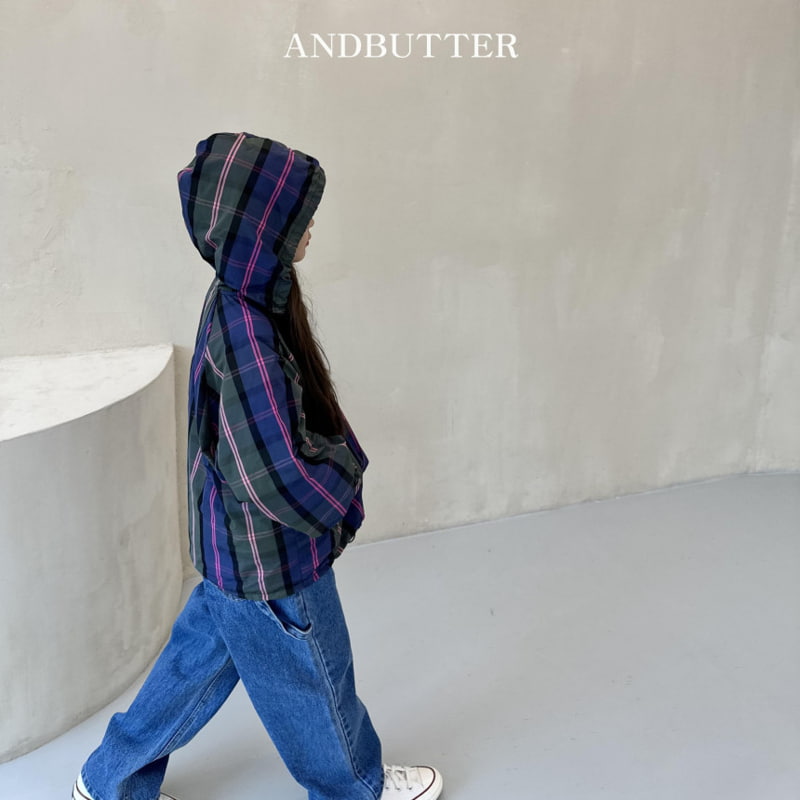 Andbutter - Korean Children Fashion - #littlefashionista - Check Hood Anorak - 3