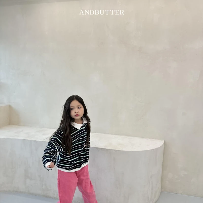 Andbutter - Korean Children Fashion - #todddlerfashion - Stripe Rugby Collar Tee - 11