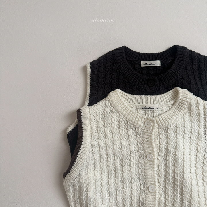 Atomeme - Korean Baby Fashion - #babyboutique - Cute Knit Vest - 2