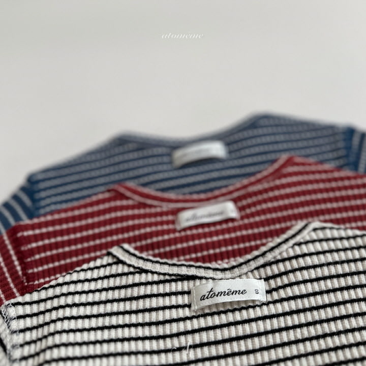 Atomeme - Korean Baby Fashion - #babyoninstagram - Marie Stripe Tee - 3