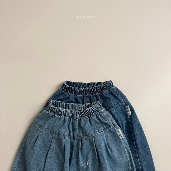 Atomeme - Korean Baby Fashion - #babyootd - Automn Wide Denim Pants - 4