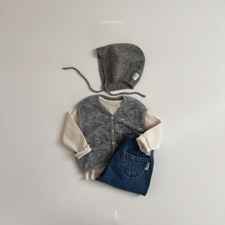 Atomeme - Korean Baby Fashion - #babyoutfit - Soft Knit Vest - 7