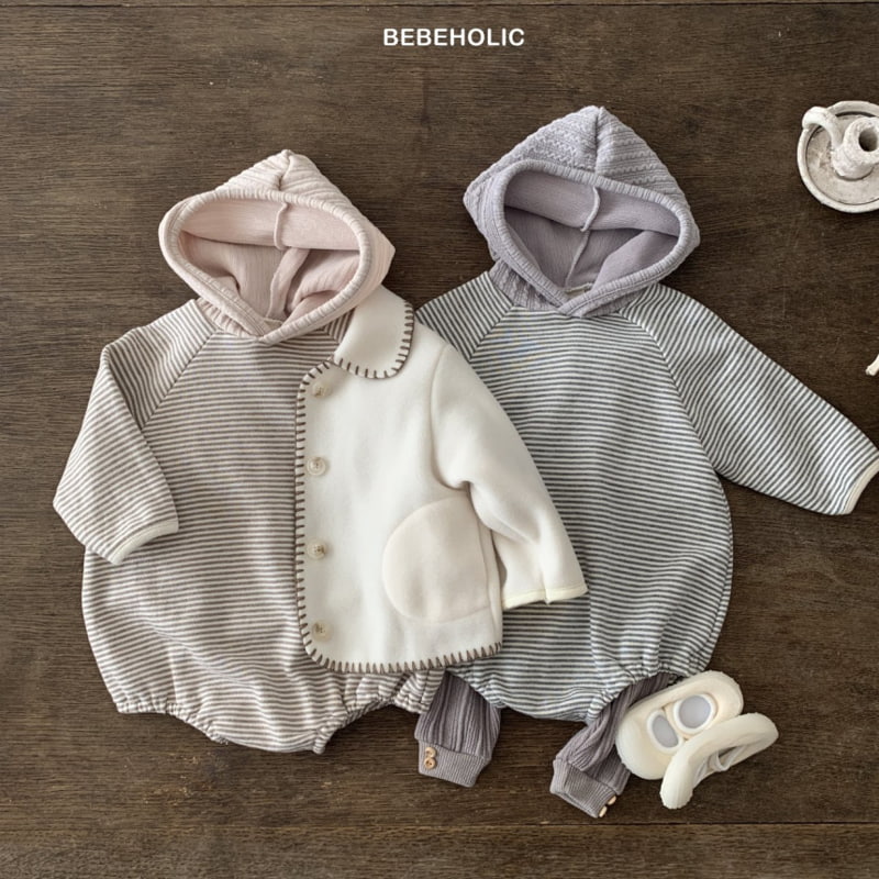 Bebe Holic - Korean Baby Fashion - #babyboutiqueclothing - Colored Hood Bodysuit - 2