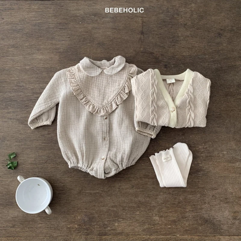 Bebe Holic - Korean Baby Fashion - #babyclothing - Check Shirt Bodysuit - 6