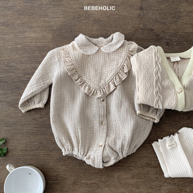 Bebe Holic - Korean Baby Fashion - #babyfashion - Check Shirt Bodysuit - 7