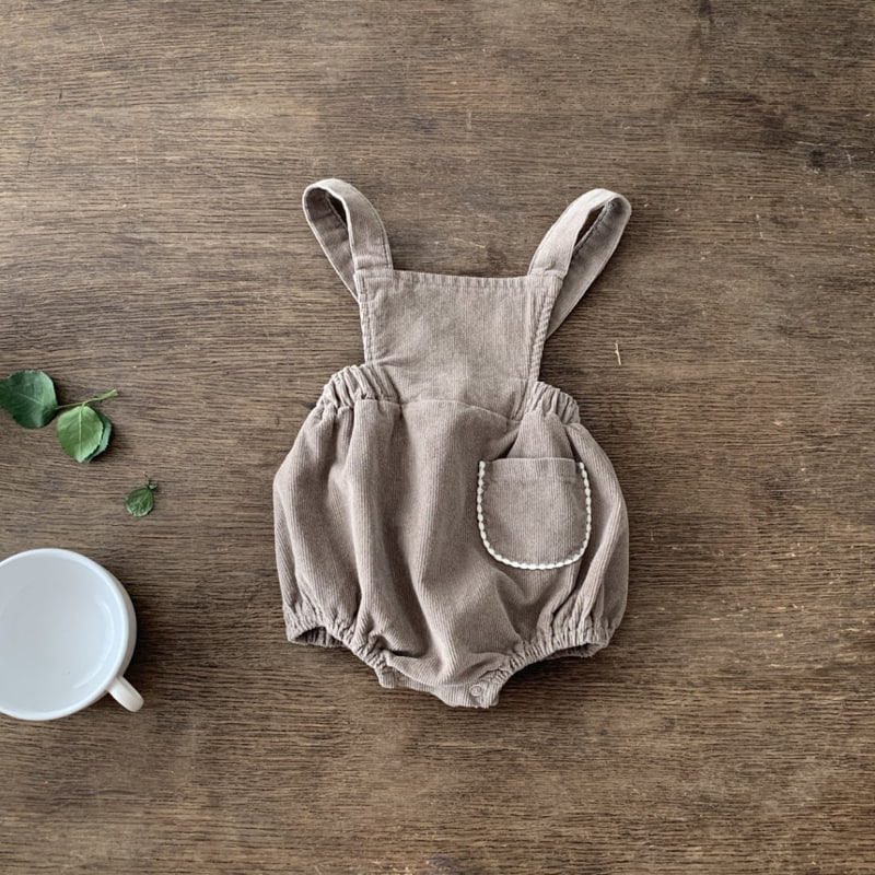 Bebe Holic - Korean Baby Fashion - #babyfever - Mellow Corduroy Suspender Bodysuit - 12