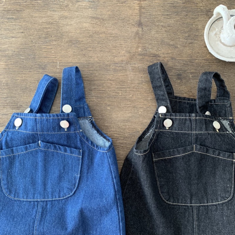 Bebe Holic - Korean Baby Fashion - #babyfever - Denim Suspender Bodysuit - 10