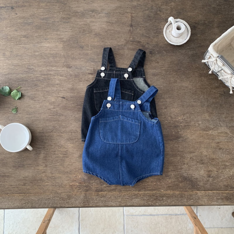 Bebe Holic - Korean Baby Fashion - #babygirlfashion - Denim Suspender Bodysuit - 11