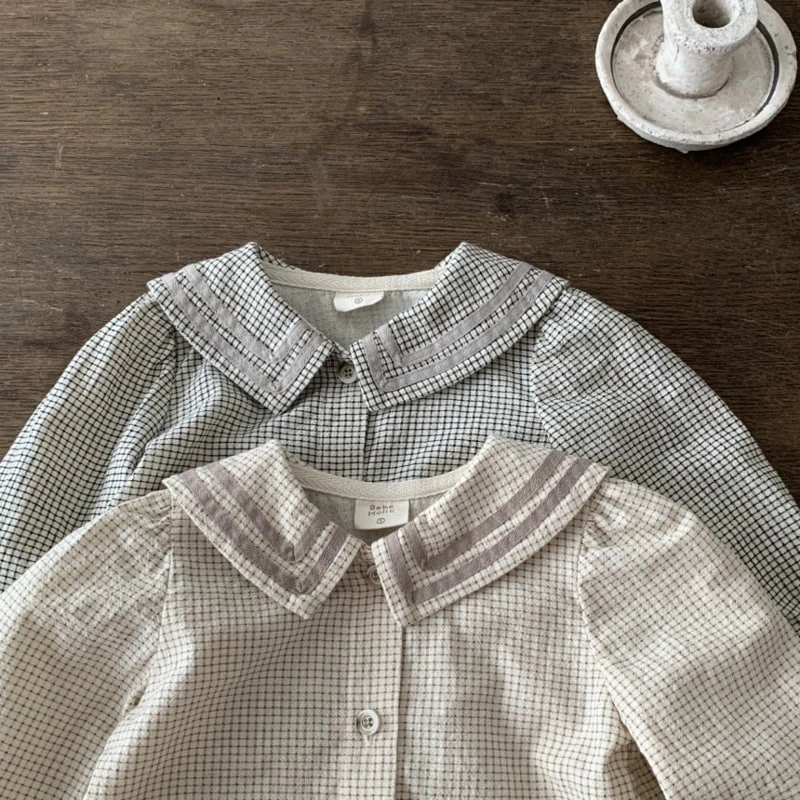 Bebe Holic - Korean Baby Fashion - #babylifestyle - Tape Collar Blouse - 10