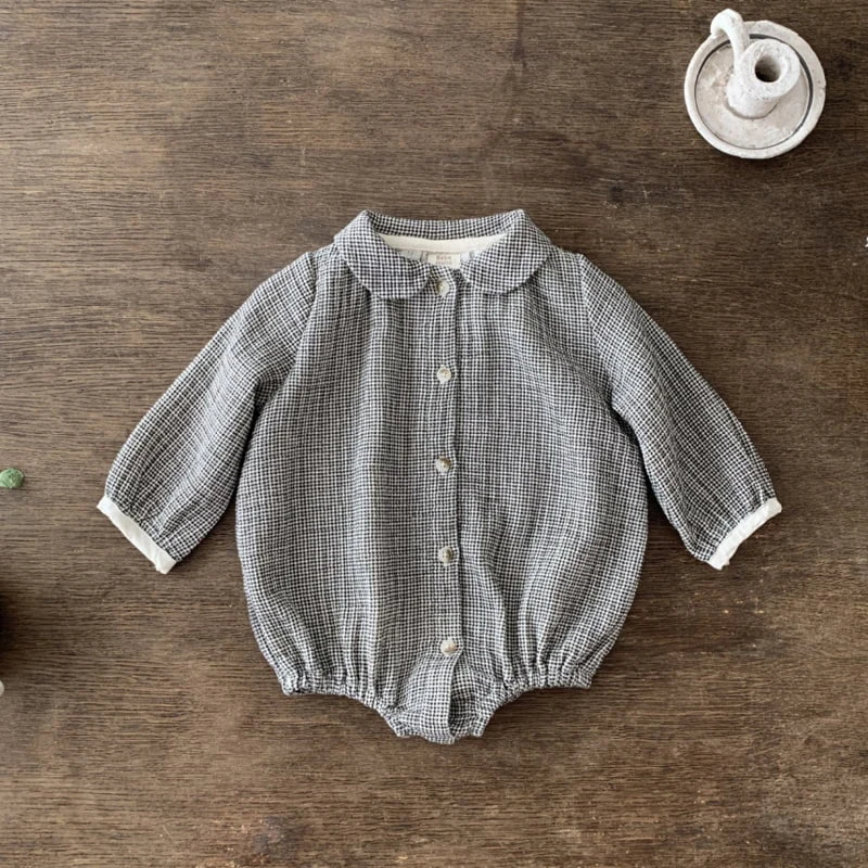 Bebe Holic - Korean Baby Fashion - #babyoninstagram - Check Shirt Bodysuit - 11