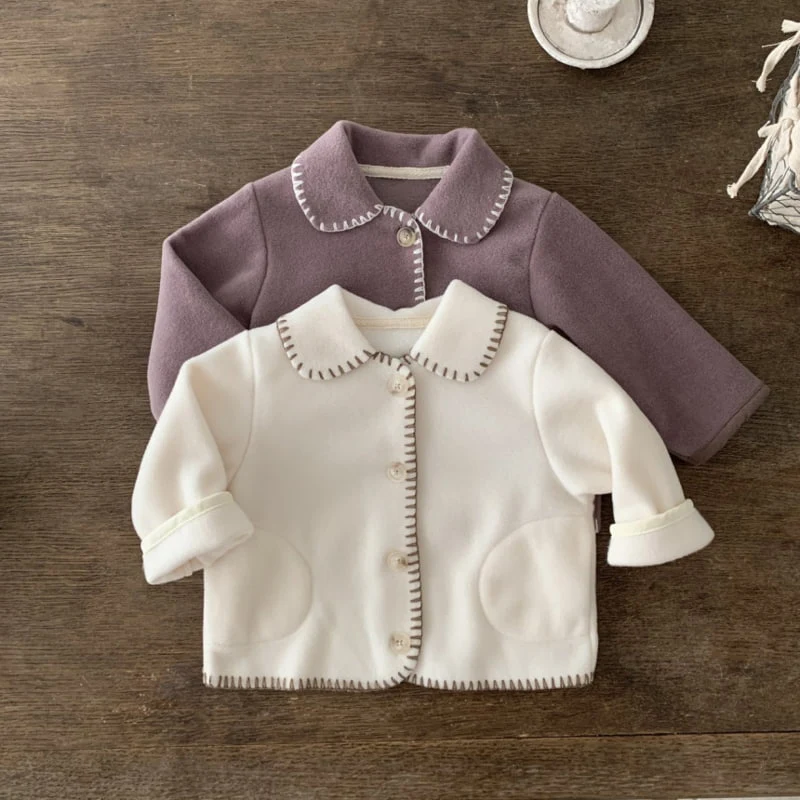 Bebe Holic - Korean Baby Fashion - #babyootd - Pin Coat Jumper - 6