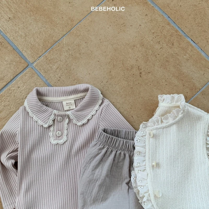 Bebe Holic - Korean Baby Fashion - #babyoutfit - Pongpong Collar Tee - 3