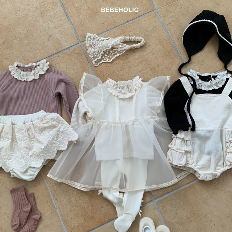 Bebe Holic - Korean Baby Fashion - #babyoutfit - Heart Lace Tee