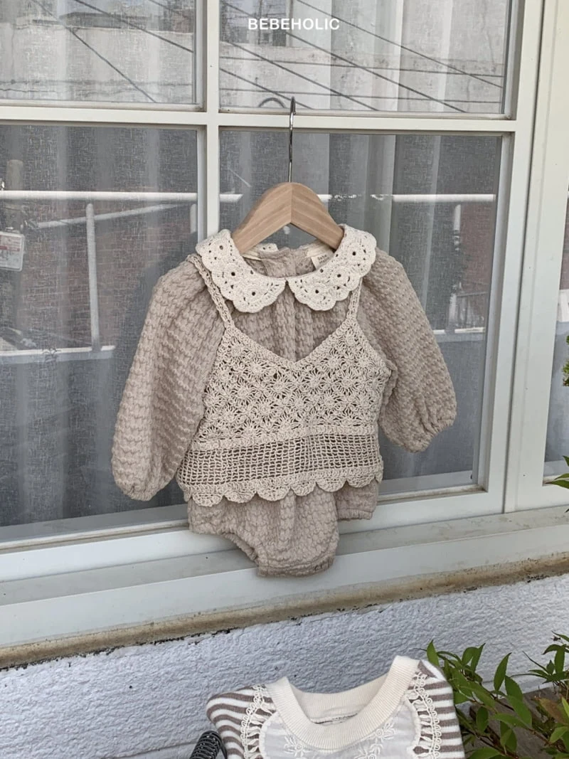 Bebe Holic - Korean Baby Fashion - #babyoutfit - Embo Knit Bodysuit - 12