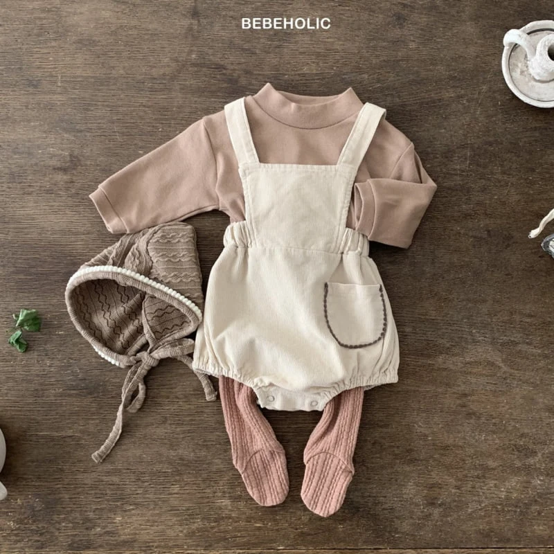 Bebe Holic - Korean Baby Fashion - #onlinebabyboutique - Mellow Corduroy Suspender Bodysuit - 5