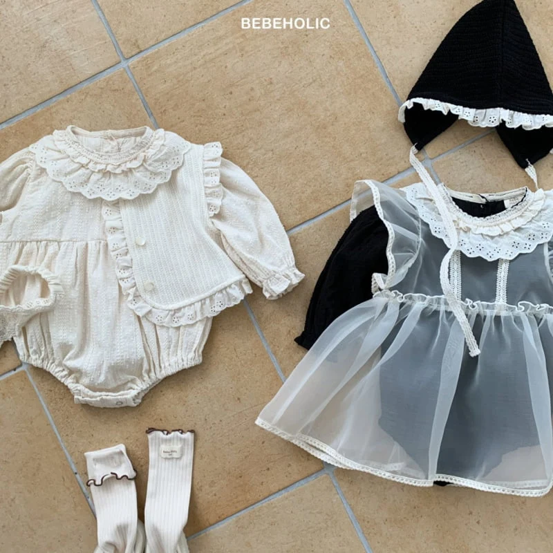 Bebe Holic - Korean Baby Fashion - #onlinebabyboutique - Lace Collar Bodysuit