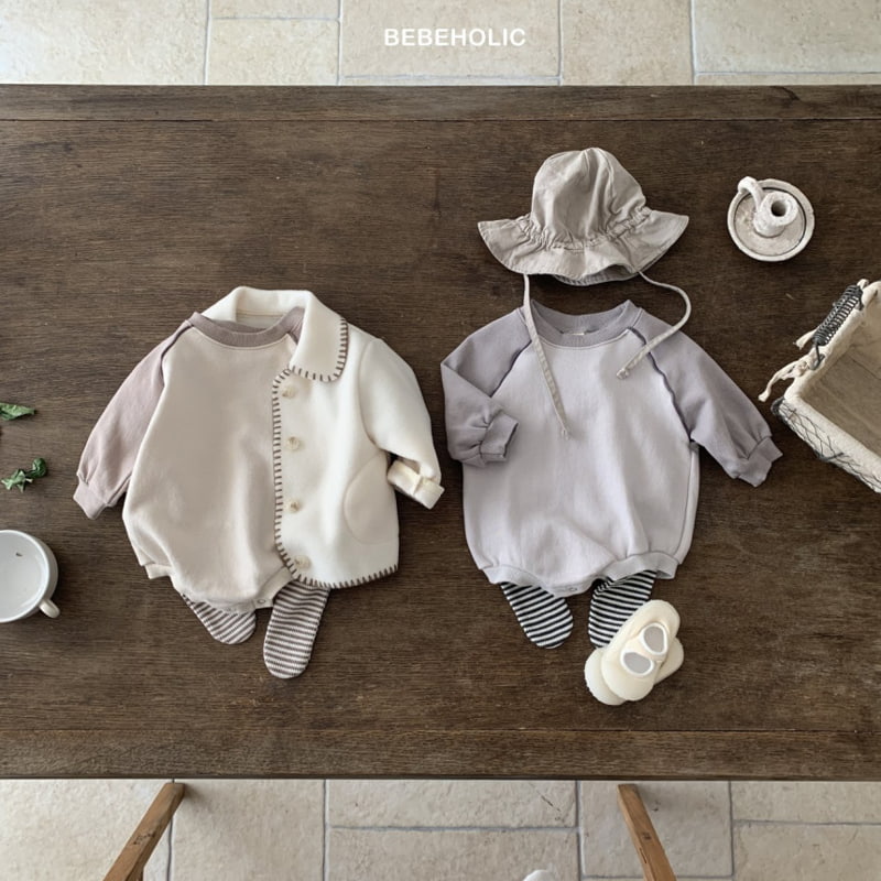 Bebe Holic - Korean Baby Fashion - #onlinebabyshop - Raglan Piping Bodysuit