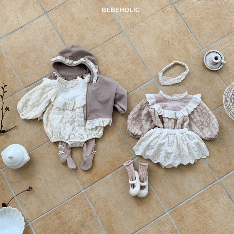 Bebe Holic - Korean Baby Fashion - #onlinebabyshop - Lace Frill Bodysuit