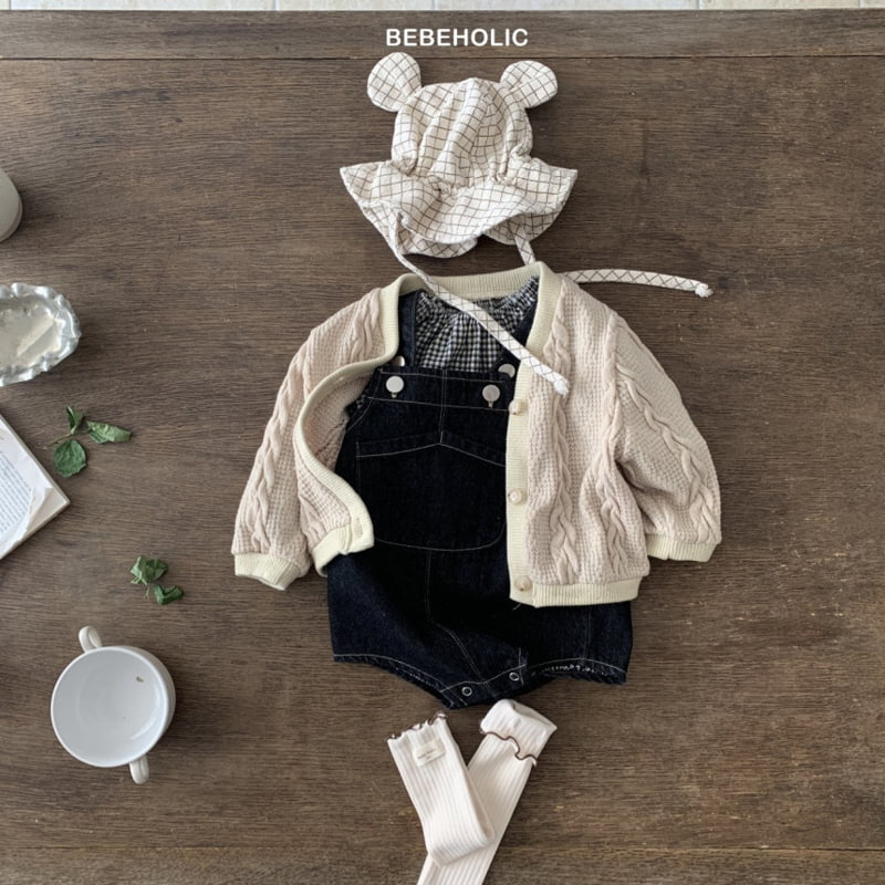 Bebe Holic - Korean Baby Fashion - #smilingbaby - Denim Suspender Bodysuit - 5