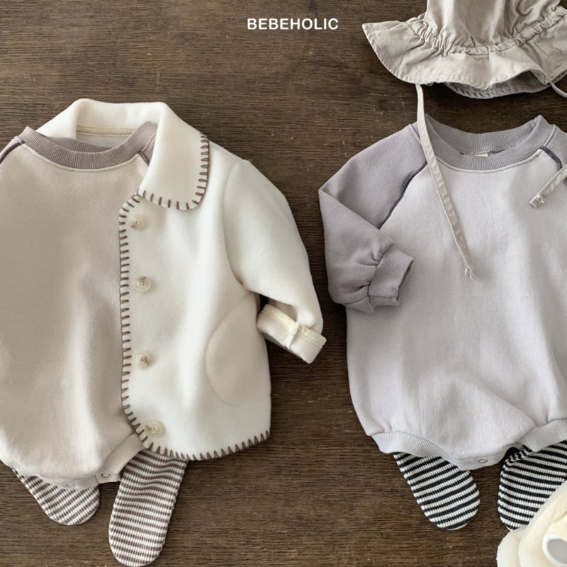 Bebe Holic - Korean Baby Fashion - #smilingbaby - Raglan Piping Bodysuit - 2