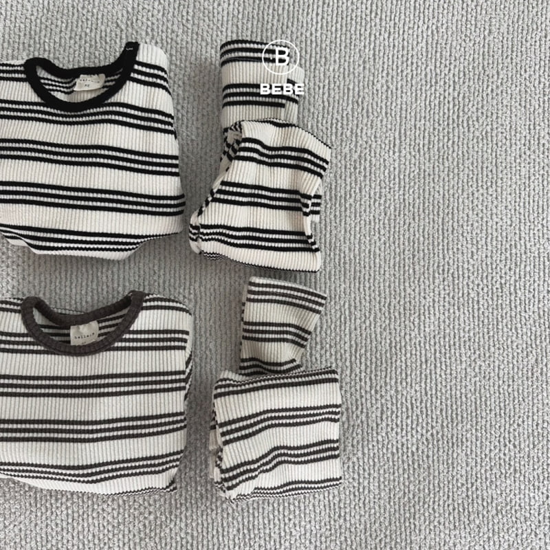 Bella Bambina - Korean Baby Fashion - #babyboutique - Bebe Stripe Easywear - 2