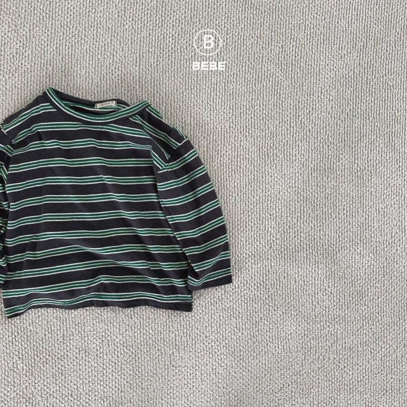 Bella Bambina - Korean Baby Fashion - #babyboutique - Bebe Stripe Big Box Tee - 10