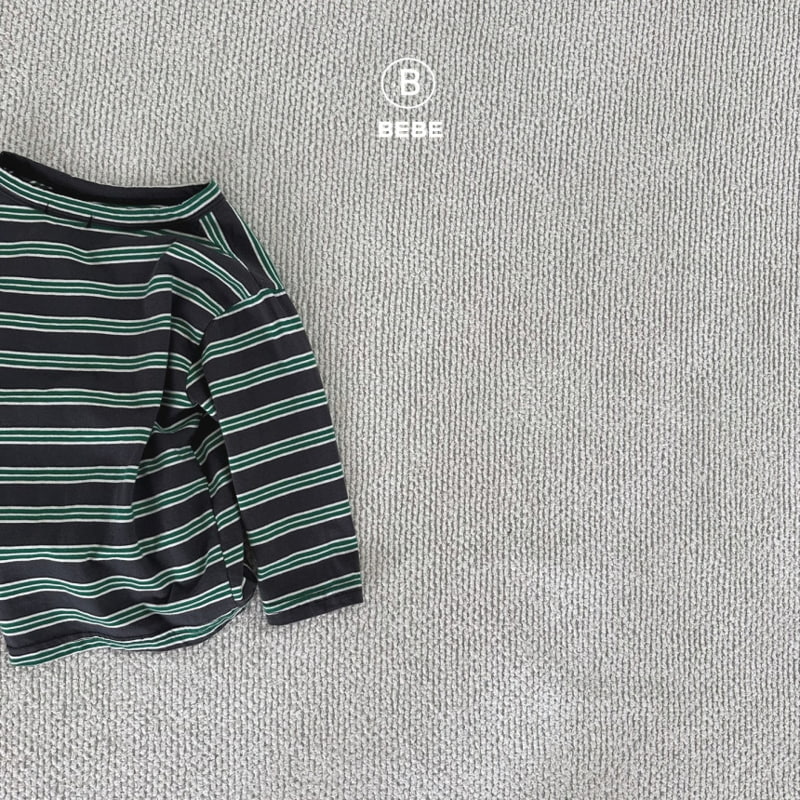 Bella Bambina - Korean Baby Fashion - #babyboutiqueclothing - Bebe Stripe Big Box Tee - 11