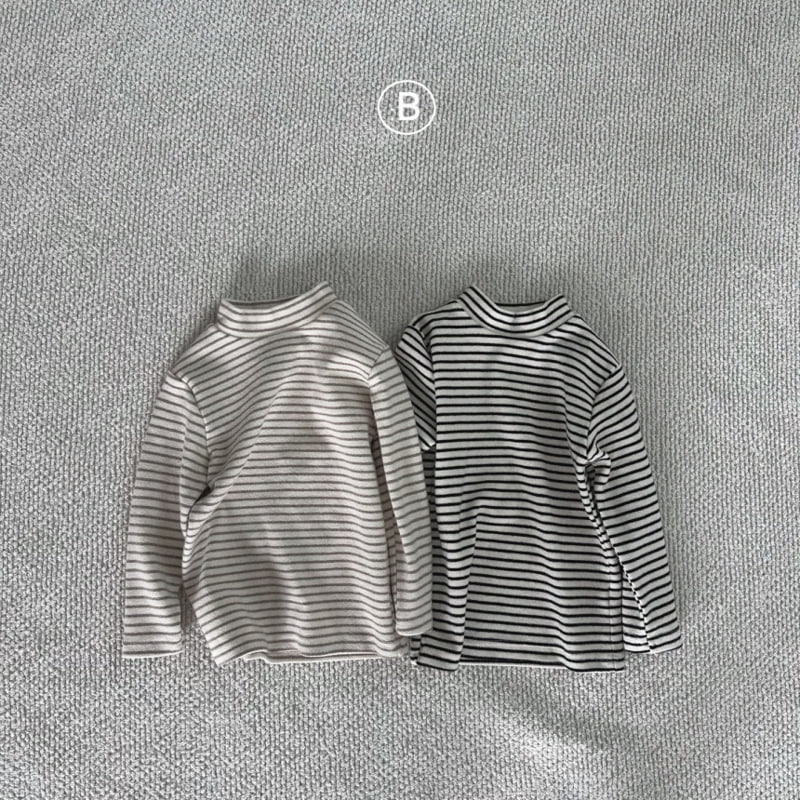 Bella Bambina - Korean Baby Fashion - #babyfever - Stripe Half Turtleneck Tee