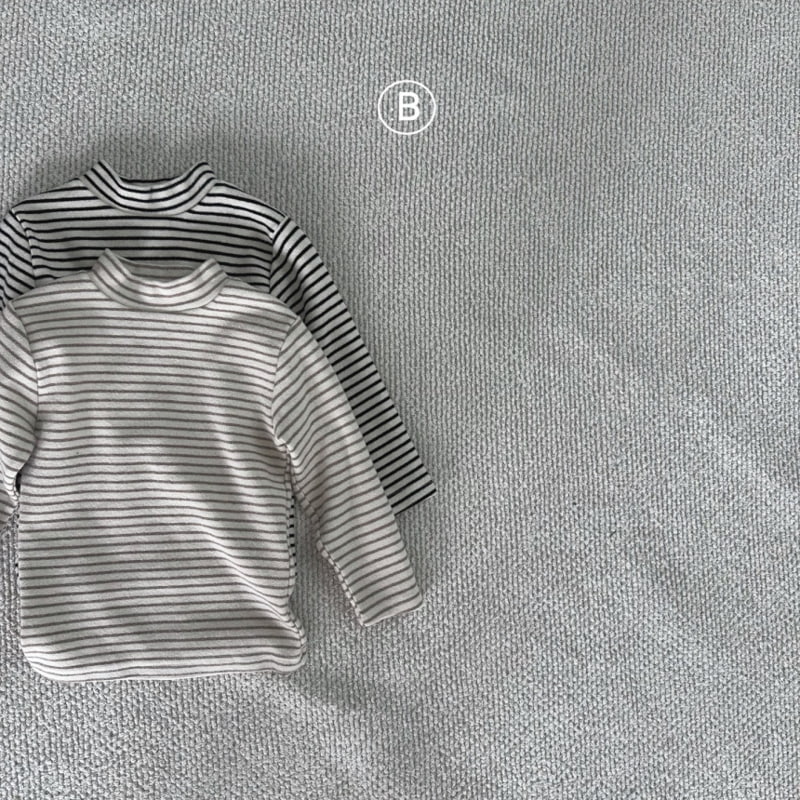 Bella Bambina - Korean Baby Fashion - #babygirlfashion - Stripe Half Turtleneck Tee - 2