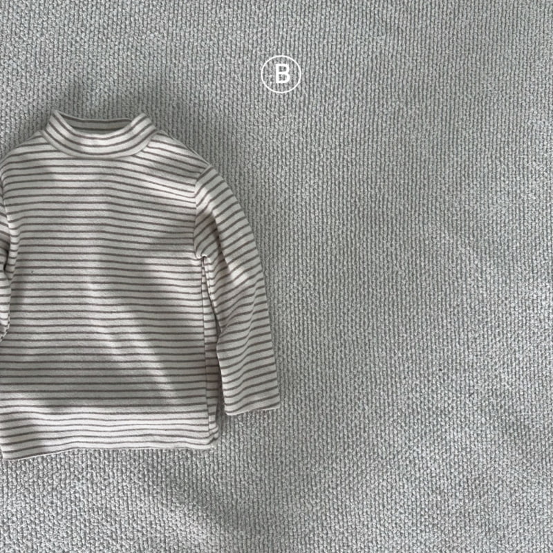 Bella Bambina - Korean Baby Fashion - #babylifestyle - Stripe Half Turtleneck Tee - 4