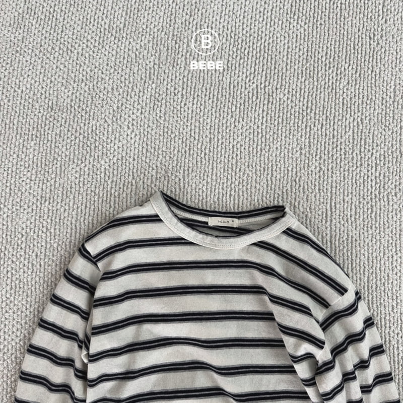 Bella Bambina - Korean Baby Fashion - #babyoutfit - Bebe Stripe Big Box Tee - 5